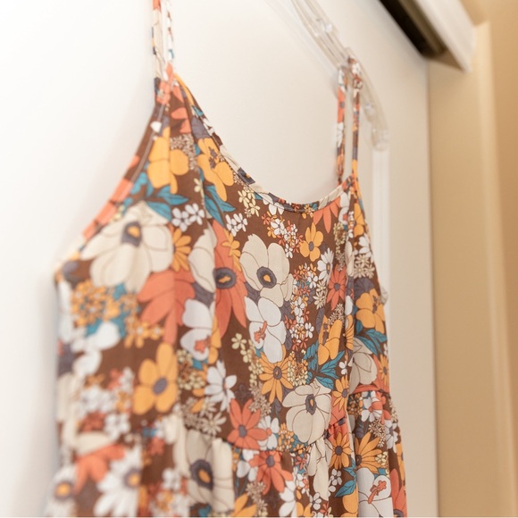 Altar’d State Floral Orange Adjustable Strap Mini Dress - Picture 4 of 10